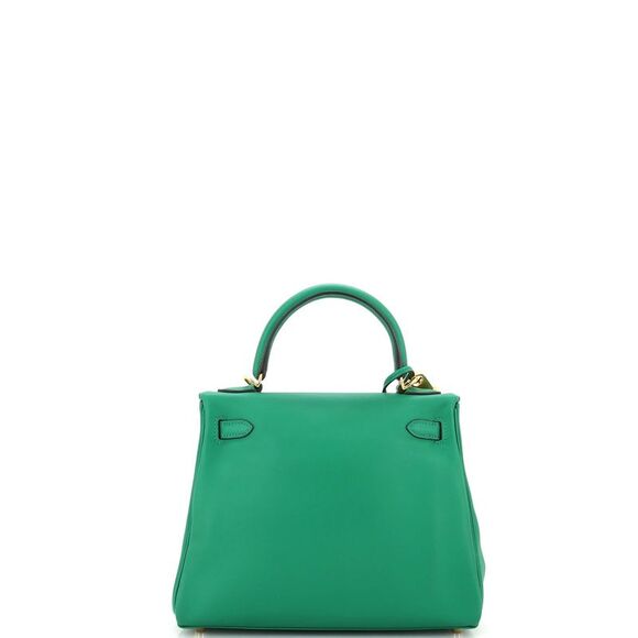 Hermes Kelly Handbag Vert Vertigo Swift with Gold Hardware 25 Green - Picture 4 of 11